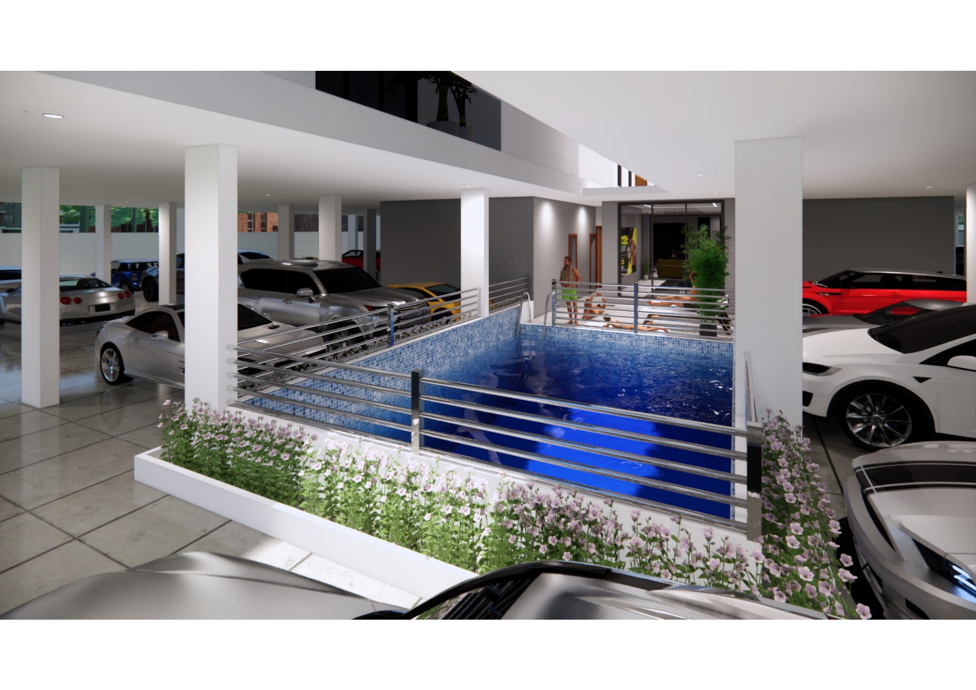Pool Floral Garden